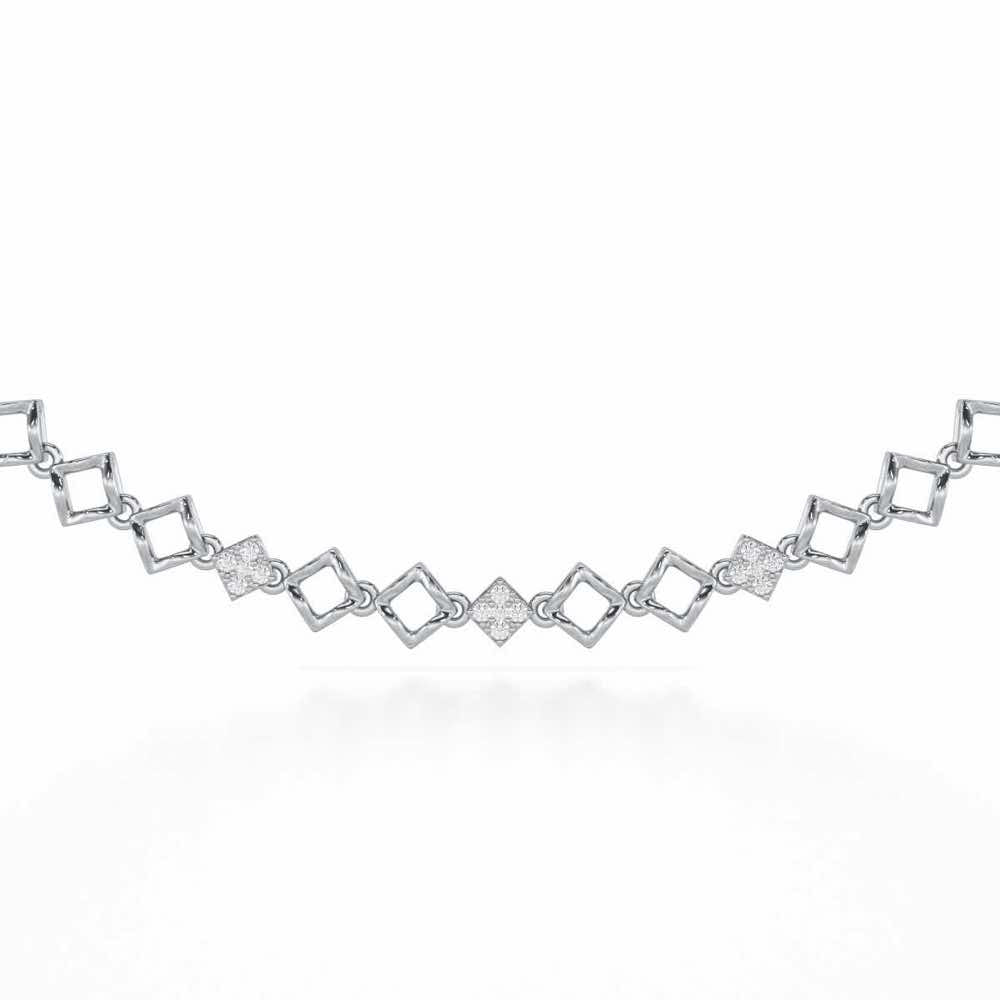 Enchanted Bliss Silver Necklace - White Gold - Image 1
