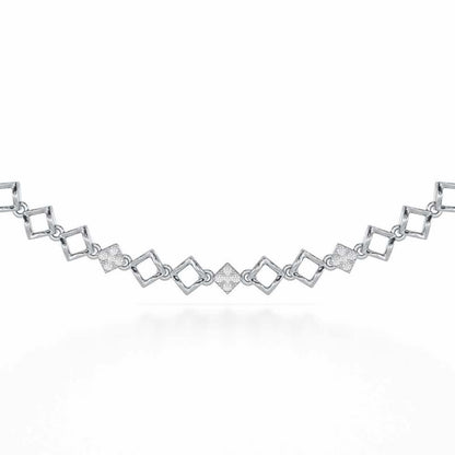 Enchanted Bliss Silver Necklace - White Gold - Image 1