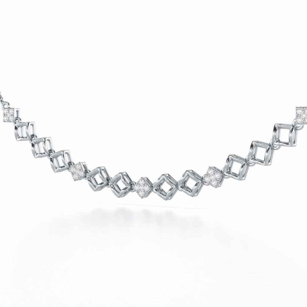 Enchanted Bliss Silver Necklace - White Gold - Image 3