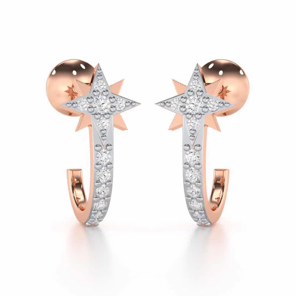Enchanted Euphoria Silver Stud Earrings - Rose Gold - Image 1