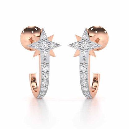 Enchanted Euphoria Silver Stud Earrings - Rose Gold - Image 1