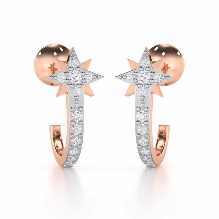 Enchanted Euphoria Silver Stud Earrings - Rose Gold - Image 1