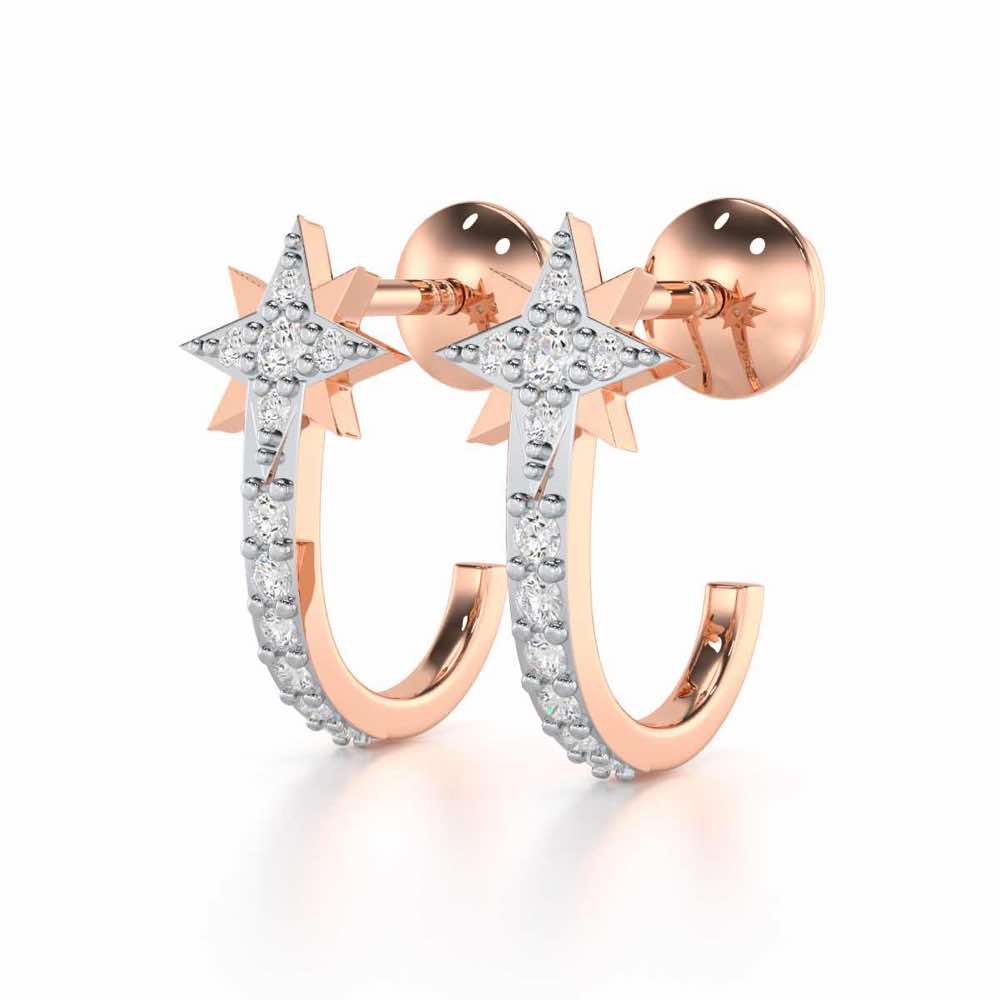 Enchanted Euphoria Silver Stud Earrings - Rose Gold - Image 3