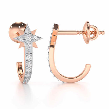 Enchanted Euphoria Silver Stud Earrings - Rose Gold - Image 4