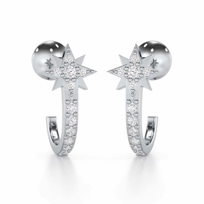 Enchanted Euphoria Silver Stud Earrings - White Gold - Image 1