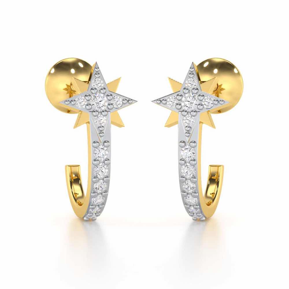 Enchanted Euphoria Silver Stud Earrings - Yellow Gold - Image 1