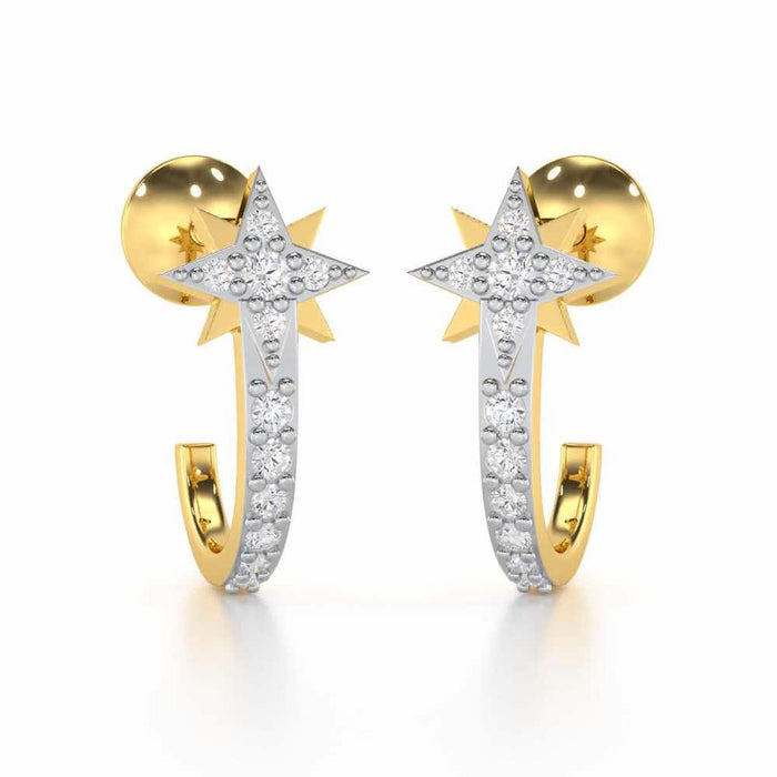 Enchanted Euphoria Silver Stud Earrings - Yellow Gold - Image 1
