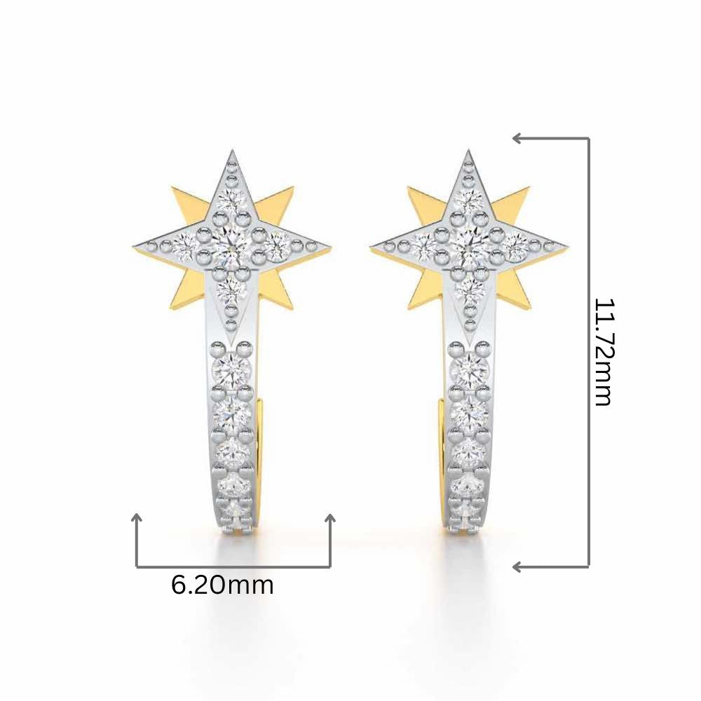 Enchanted Euphoria Silver Stud Earrings - Yellow Gold - Image 2