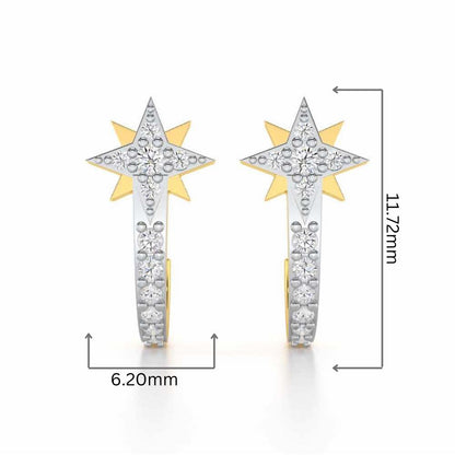 Enchanted Euphoria Silver Stud Earrings - Yellow Gold - Image 2