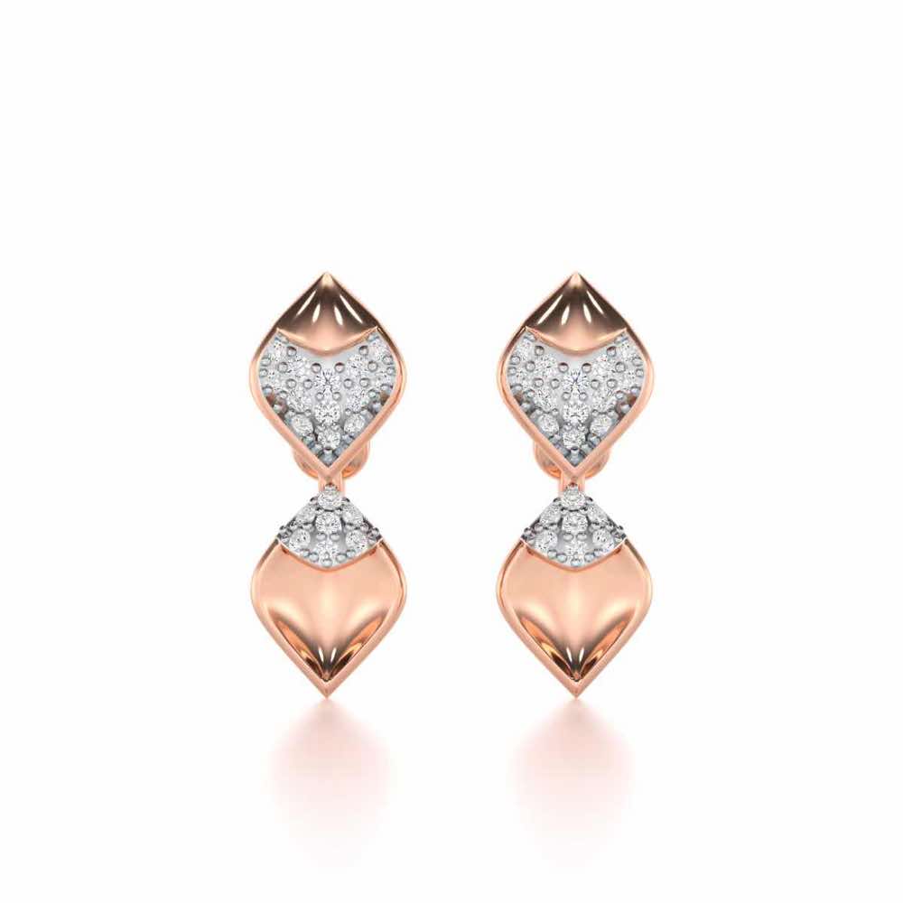 Enchanting Elegance Silver Earrings - Rose Gold - Image 1