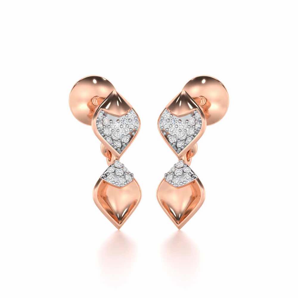 Enchanting Elegance Silver Earrings - Rose Gold - Image 2