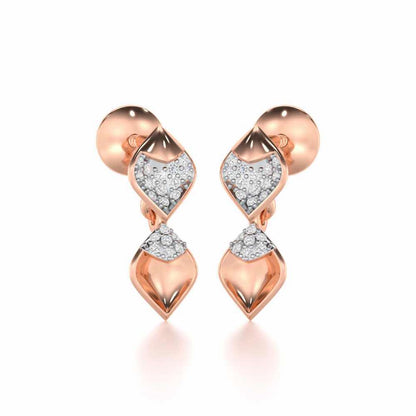 Enchanting Elegance Silver Earrings - Rose Gold - Image 2
