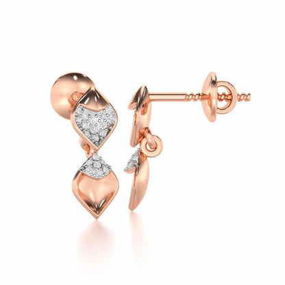 Enchanting Elegance Silver Earrings - Rose Gold - Image 4