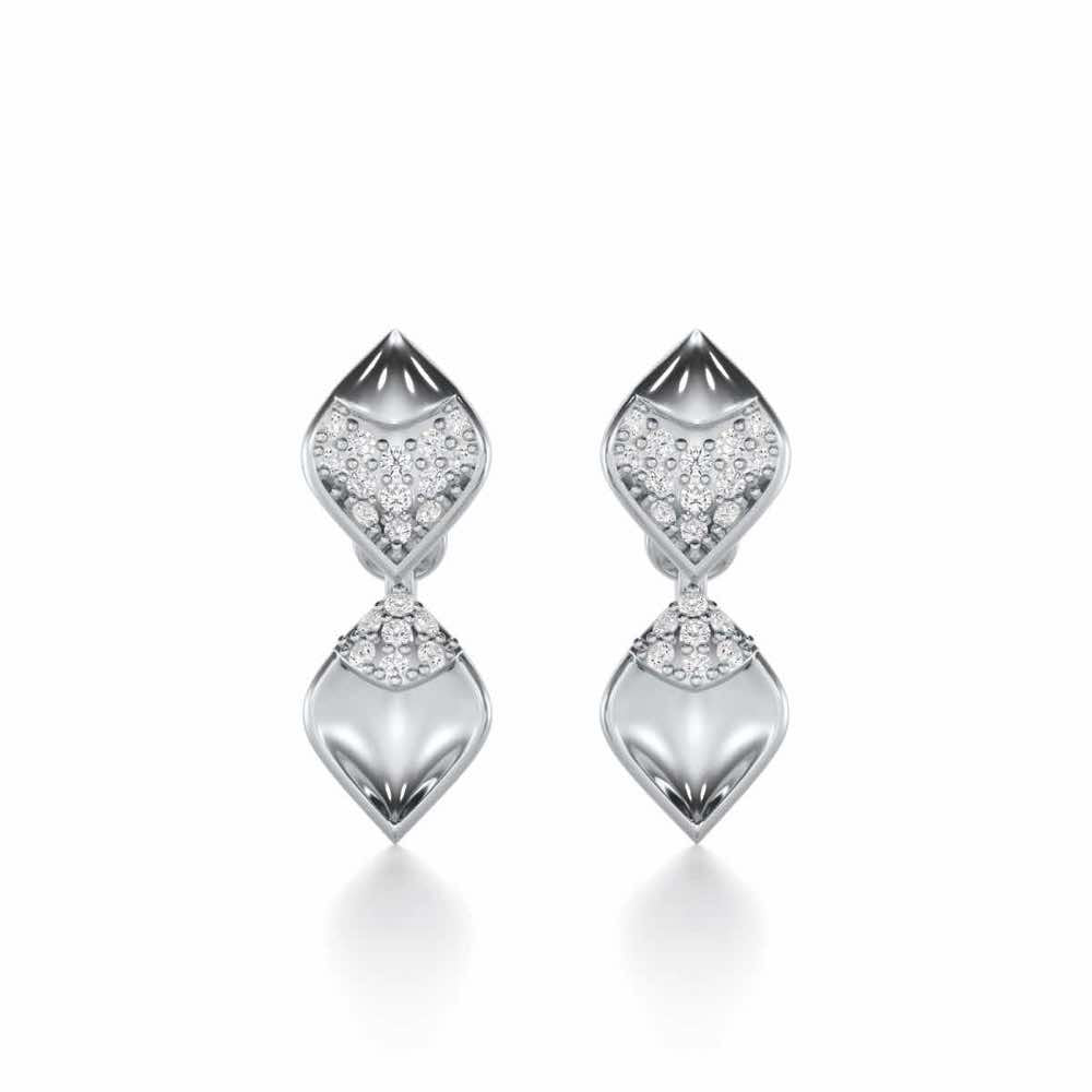Enchanting Elegance Silver Earrings - White Gold - Image 1