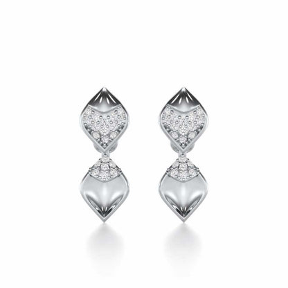 Enchanting Elegance Silver Earrings - White Gold - Image 1