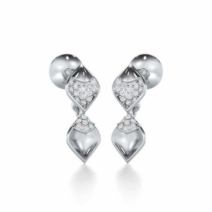 Enchanting Elegance Silver Earrings - White Gold - Image 2