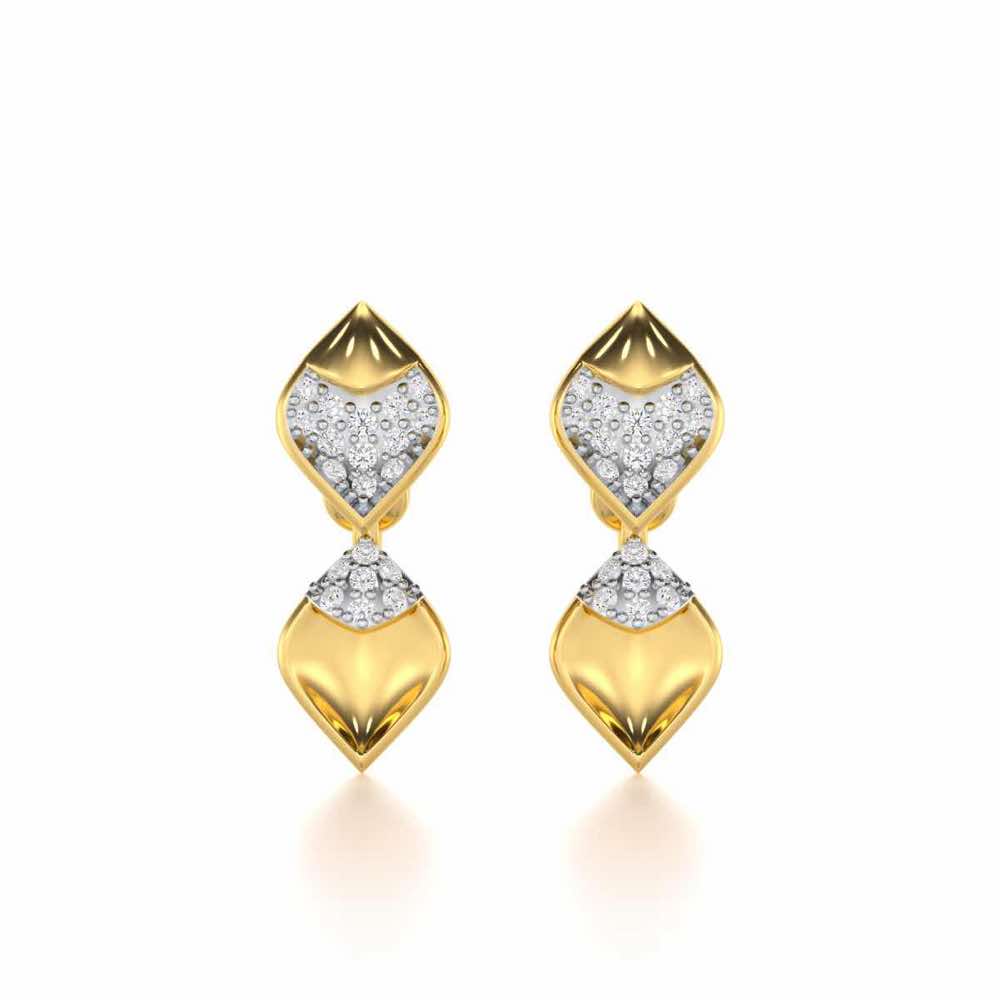 Enchanting Elegance Silver Earrings - Yellow Gold - Image 1