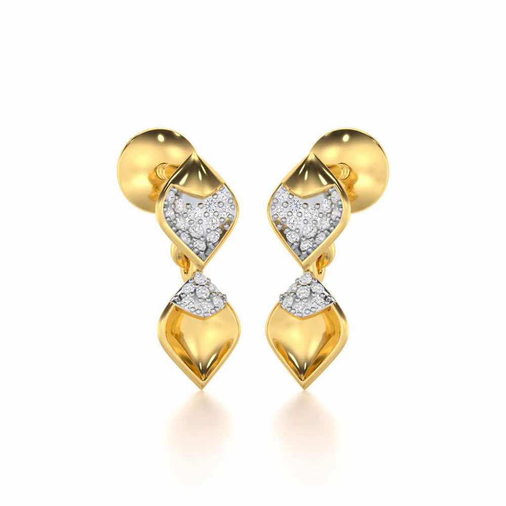Enchanting Elegance Silver Earrings - Yellow Gold - Image 2