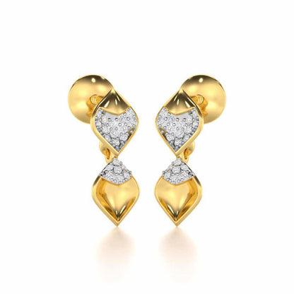 Enchanting Elegance Silver Earrings - Yellow Gold - Image 2