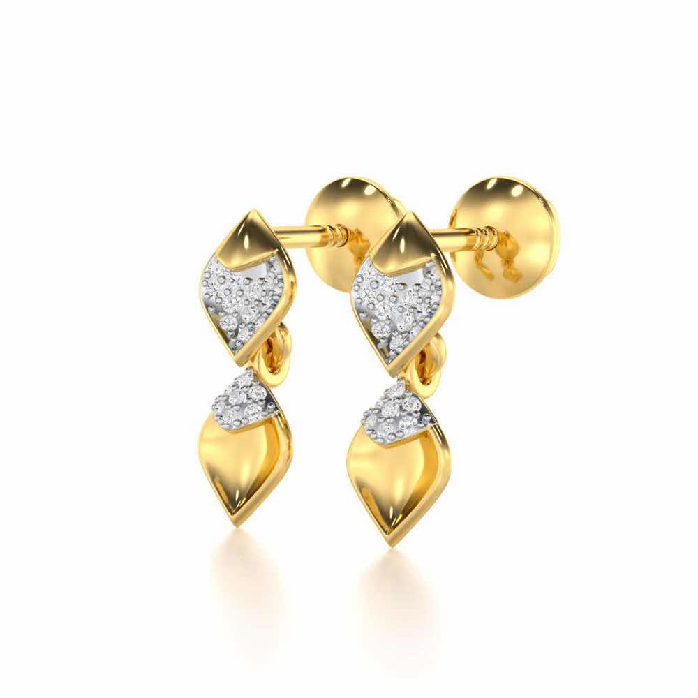 Enchanting Elegance Silver Earrings - Yellow Gold - Image 3