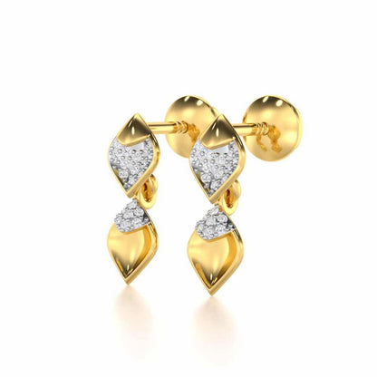 Enchanting Elegance Silver Earrings - Yellow Gold - Image 3