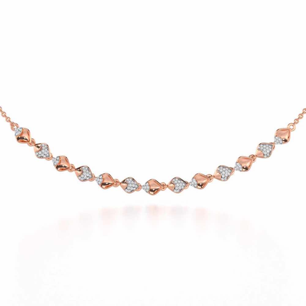 Enchanting Elegance Silver Necklace - Rose Gold - Image 1