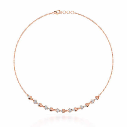 Enchanting Elegance Silver Necklace - Rose Gold - Image 2