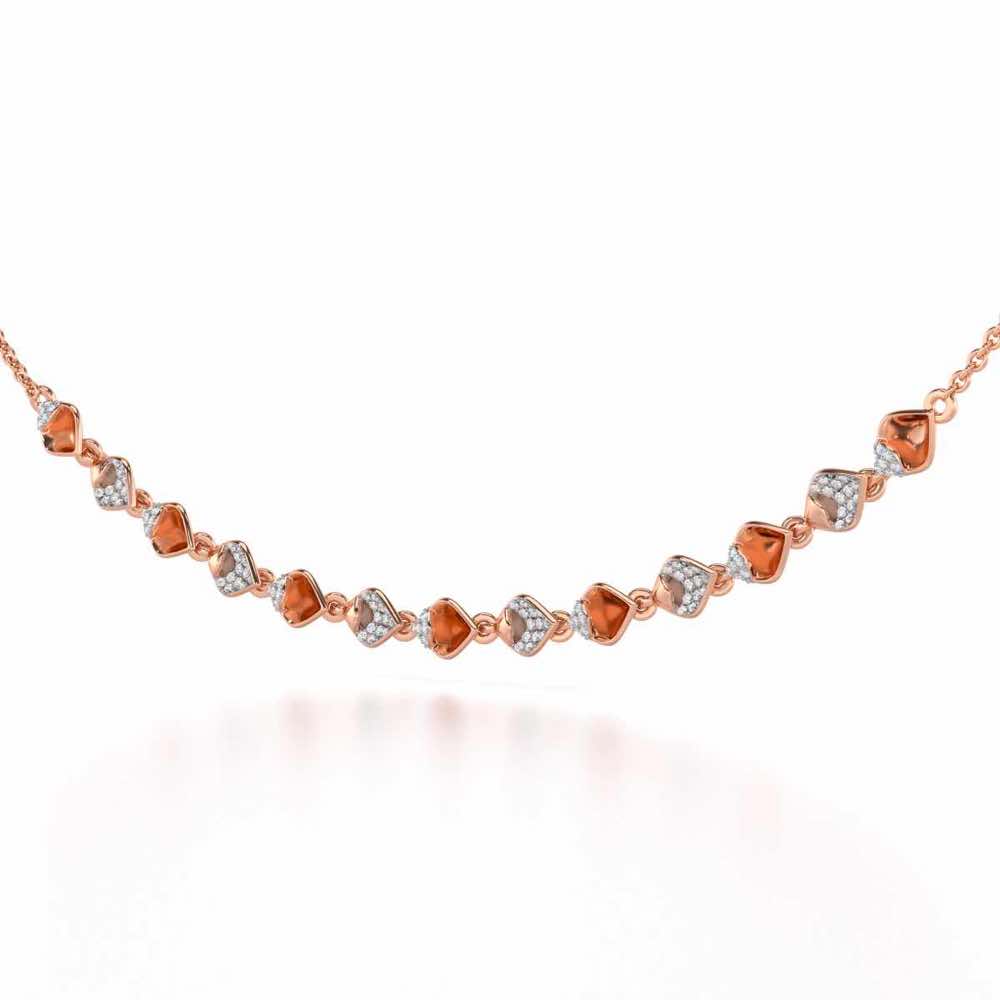 Enchanting Elegance Silver Necklace - Rose Gold - Image 3