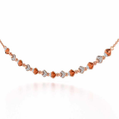 Enchanting Elegance Silver Necklace - Rose Gold - Image 3