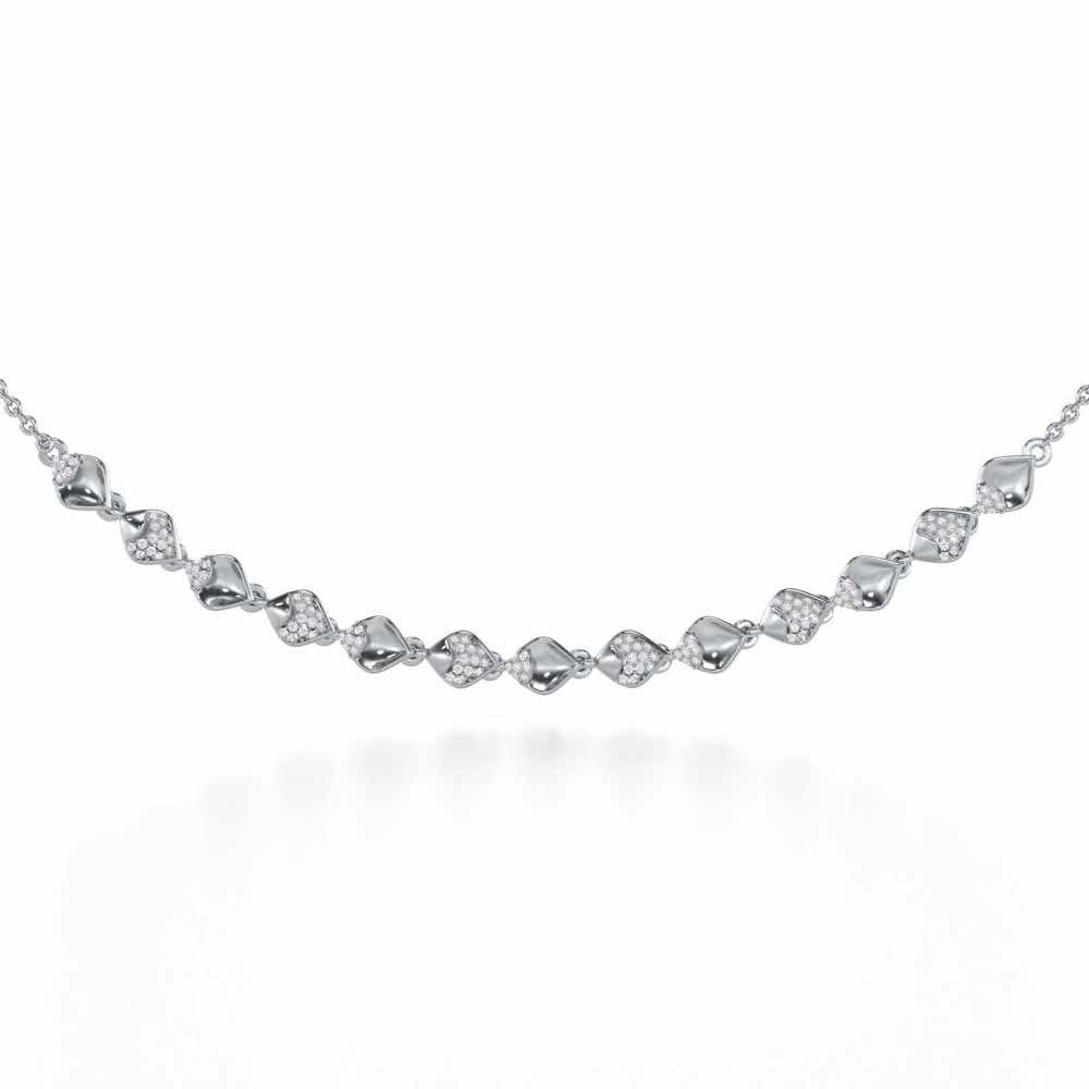 Enchanting Elegance Silver Necklace - White Gold - Image 1