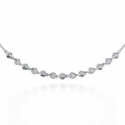 Enchanting Elegance Silver Necklace - White Gold - Image 1