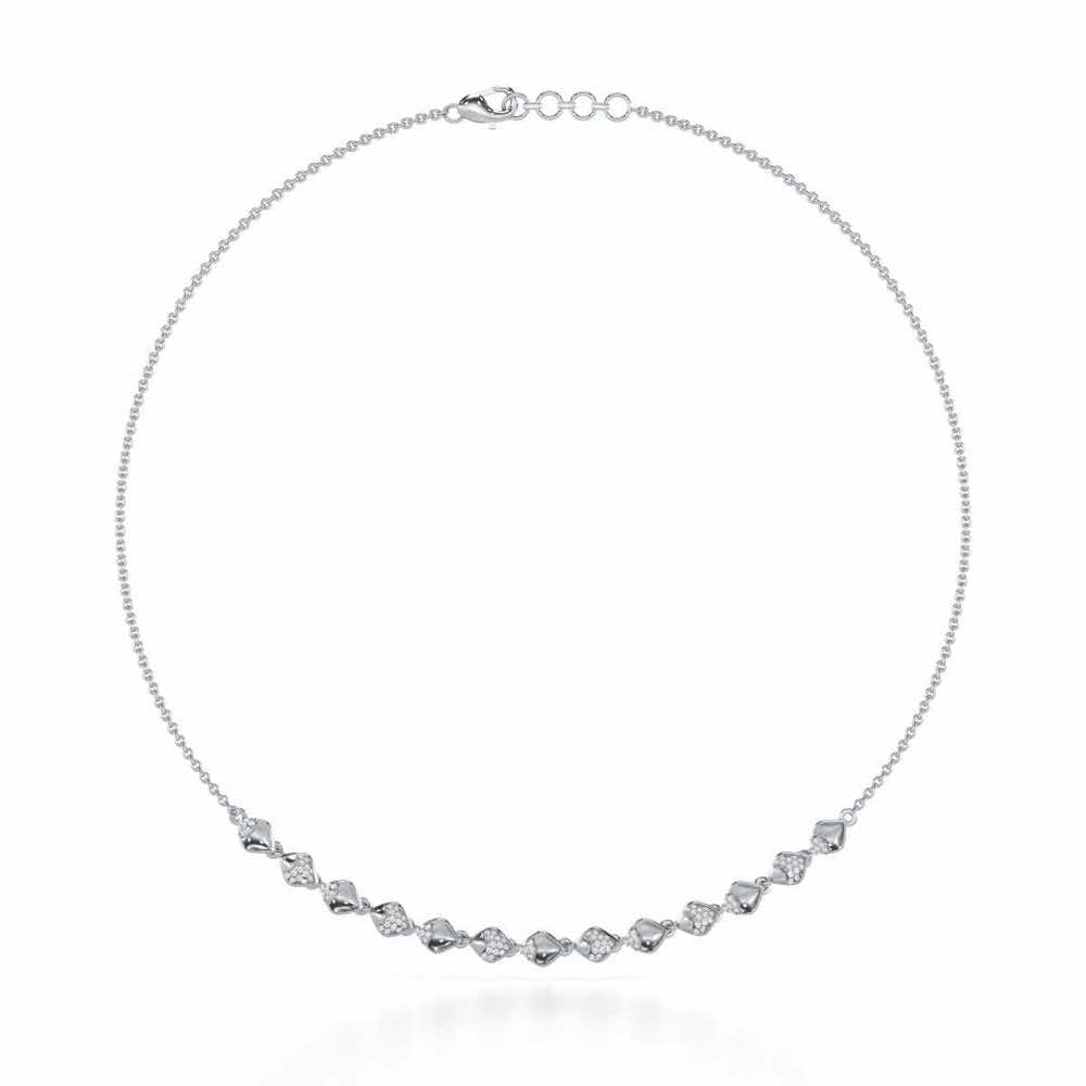 Enchanting Elegance Silver Necklace - White Gold - Image 2