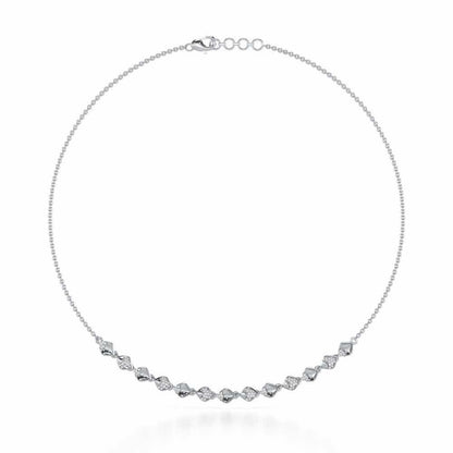 Enchanting Elegance Silver Necklace - White Gold - Image 2