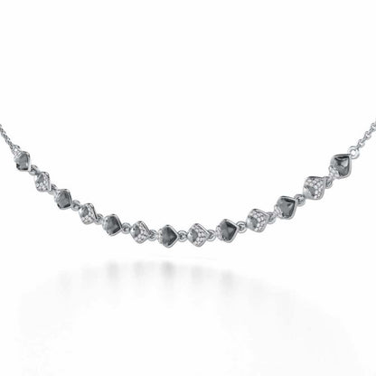 Enchanting Elegance Silver Necklace - White Gold - Image 3