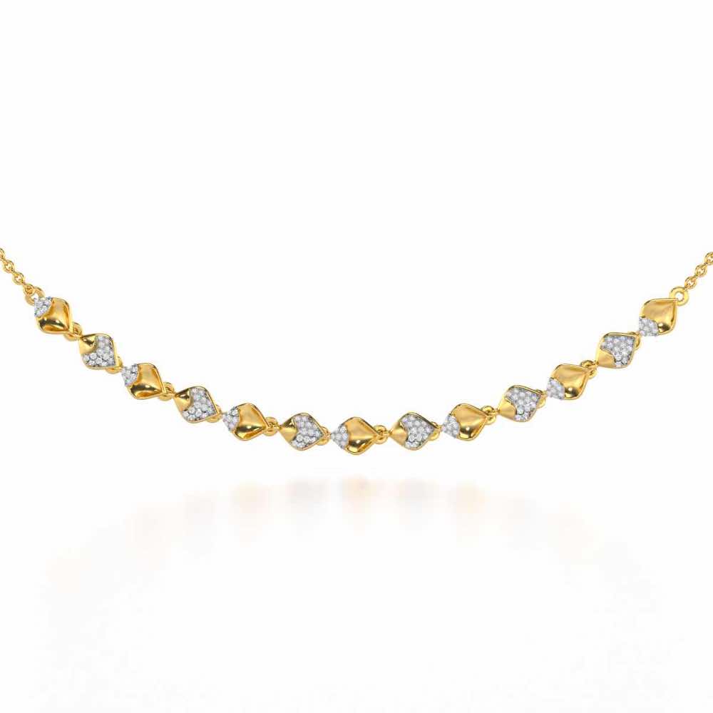 Enchanting Elegance Silver Necklace - Yellow Gold - Image 1