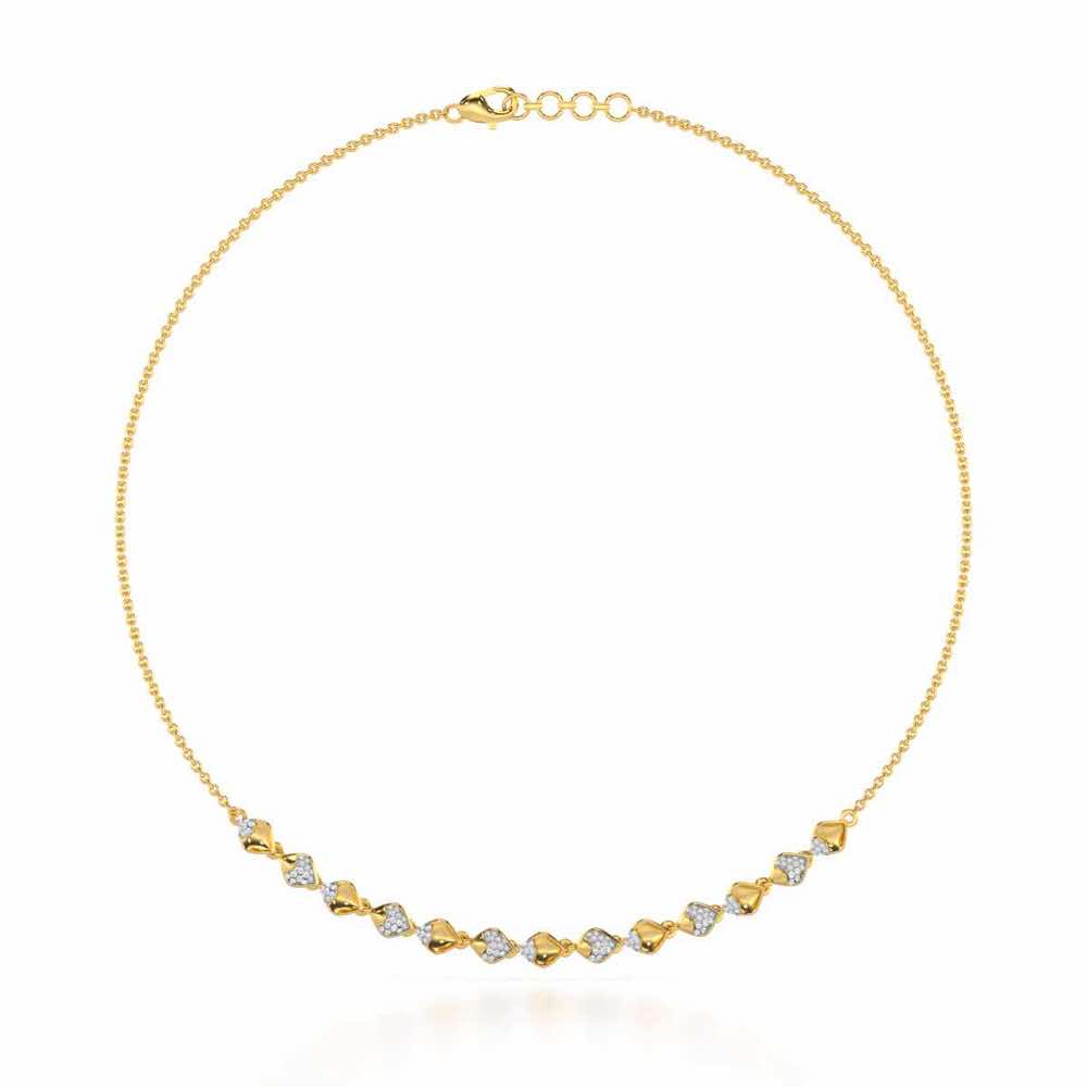 Enchanting Elegance Silver Necklace - Yellow Gold - Image 2