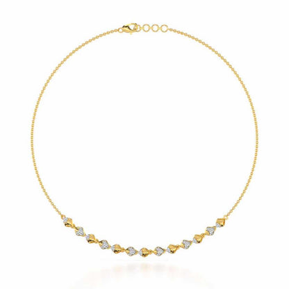 Enchanting Elegance Silver Necklace - Yellow Gold - Image 2
