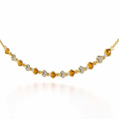 Enchanting Elegance Silver Necklace - Yellow Gold - Image 3
