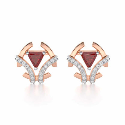 Enchanting Enigma Garnet Silver Earrings - Rose Gold - Image 1