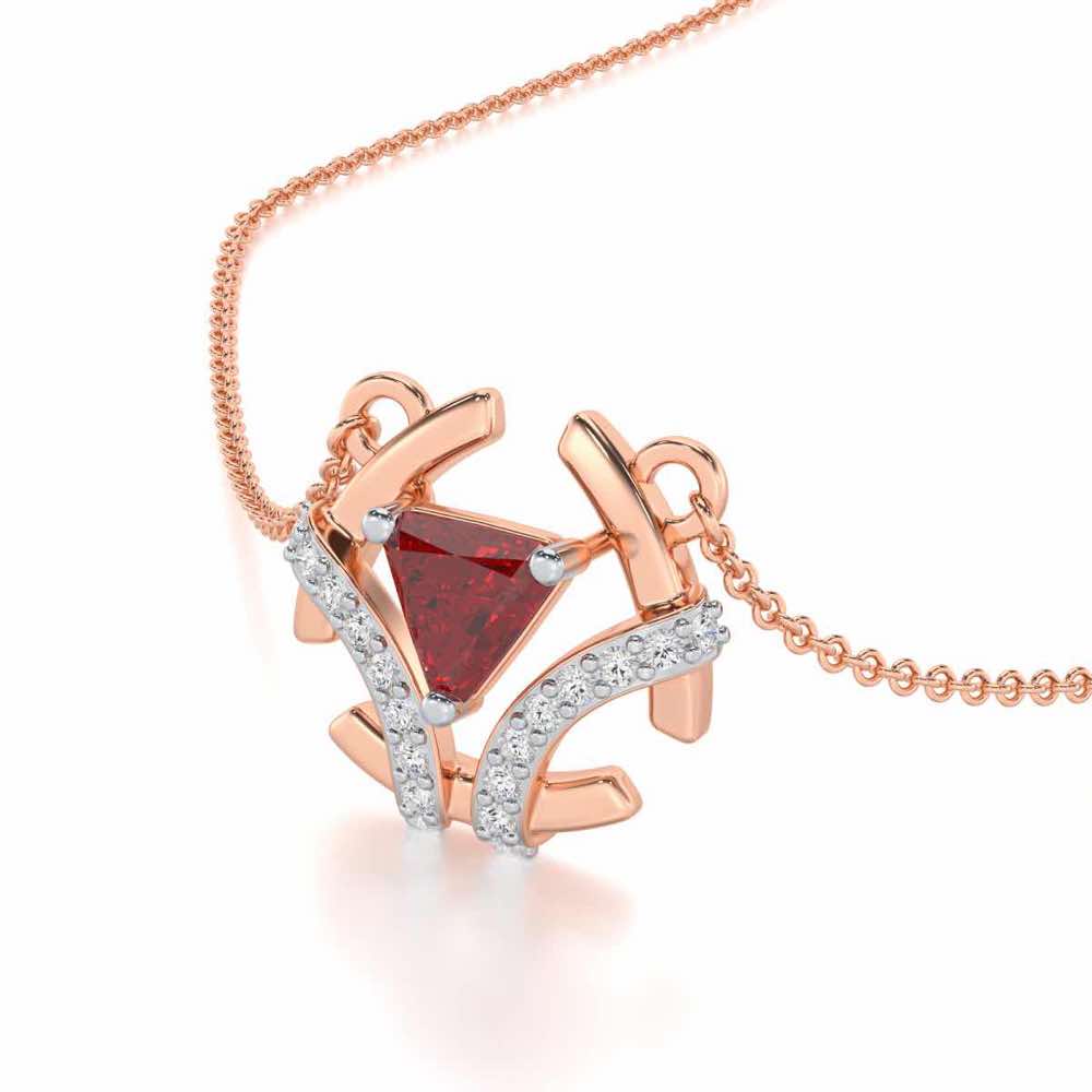 Enchanting Enigma Garnet Silver Pendant - Rose Gold - Image 1