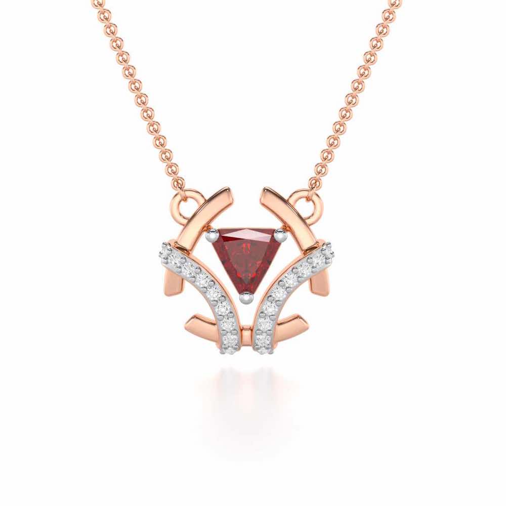 Enchanting Enigma Garnet Silver Pendant - Rose Gold - Image 2