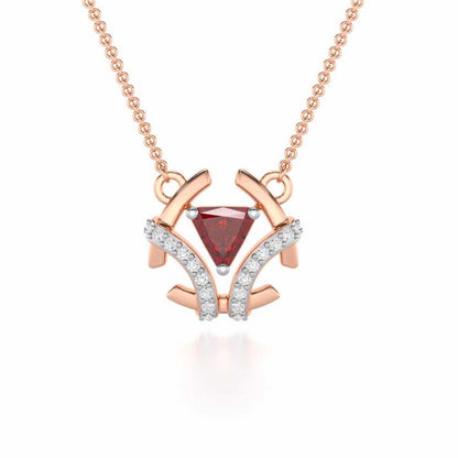 Enchanting Enigma Garnet Silver Pendant - Rose Gold - Image 2