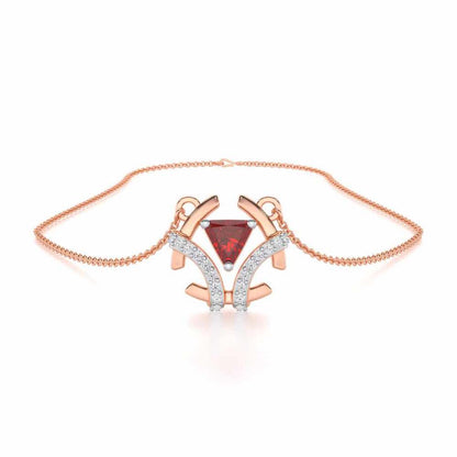 Enchanting Enigma Garnet Silver Pendant - Rose Gold - Image 3