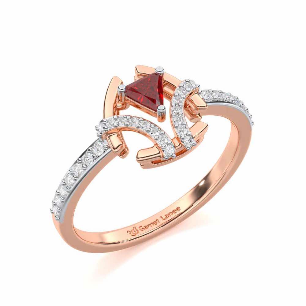 Enchanting Enigma Garnet Silver Rings - Rose Gold - Image 1