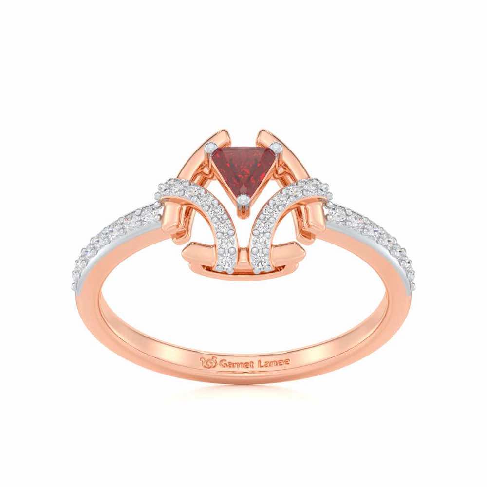Enchanting Enigma Garnet Silver Rings - Rose Gold - Image 2