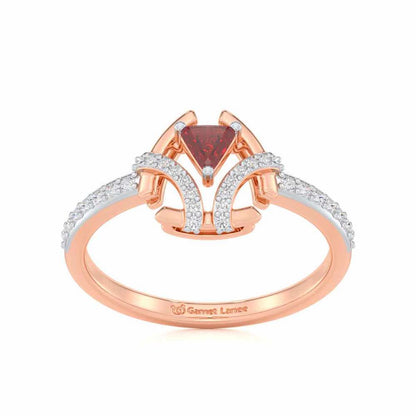 Enchanting Enigma Garnet Silver Rings - Rose Gold - Image 2