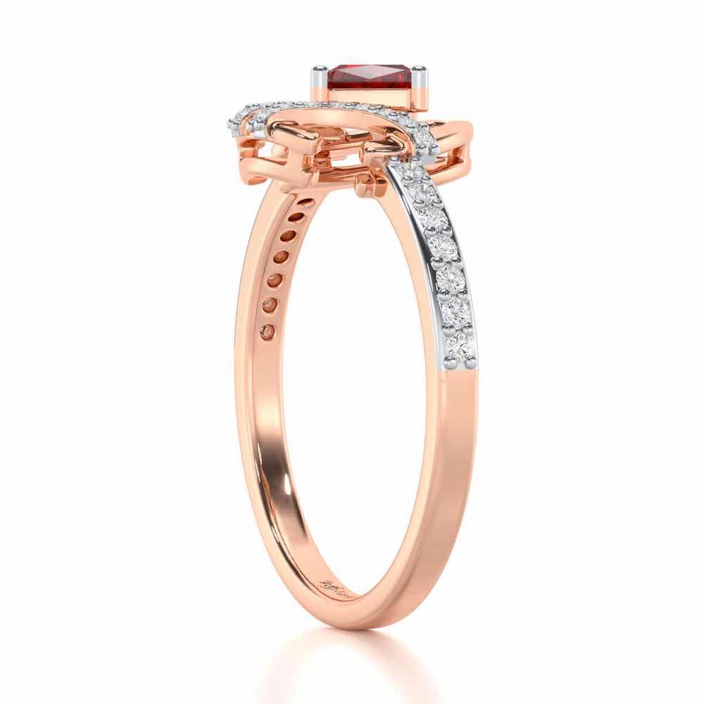 Enchanting Enigma Garnet Silver Rings - Rose Gold - Image 4