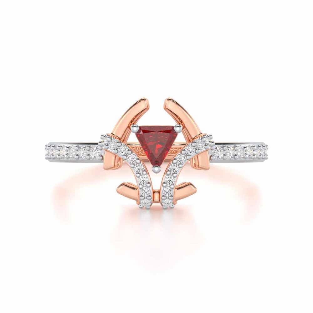 Enchanting Enigma Garnet Silver Rings - Rose Gold - Image 5