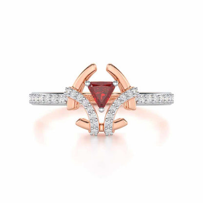Enchanting Enigma Garnet Silver Rings - Rose Gold - Image 5