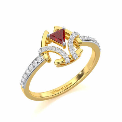 Enchanting Enigma Garnet Silver Rings - Yellow Gold - Image 1